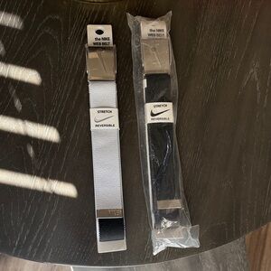Nike Black and White Reversible Stretch Belts
